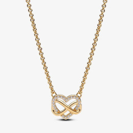 Collier Pandora, coeur infini étincelant en doré or jaune 585/1000, 362666C01-50