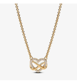 Collier Pandora, coeur infini étincelant en doré or jaune 585/1000, 362666C01-50