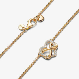 Le Collier Pandora, coeur infini étincelant en doré or jaune 585/1000, 362666C01-50