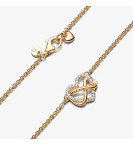 Le Collier Pandora, coeur infini étincelant en doré or jaune 585/1000, 362666C01-50
