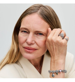 Le Bracelet Pandora Moments, mailles serpent, Rose in Bloom en argent 925/1000, 593211C00
