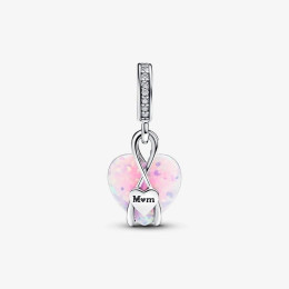 Le Charm Pandora moments pendentif cœur opalescent Maman, en argent 925/1000, 793202C01