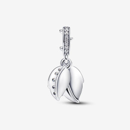 Le Charm Pandora moments double pendentif rose blanche en fleurs, en argent 925/1000, 793200C01