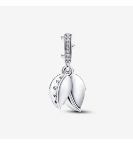Le Charm Pandora moments double pendentif rose blanche en fleurs, en argent 925/1000, 793200C01