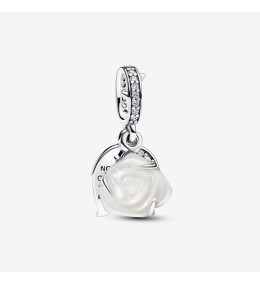 Charm Pandora moments double pendentif rose blanche en fleurs, en argent 925/1000, 793200C01
