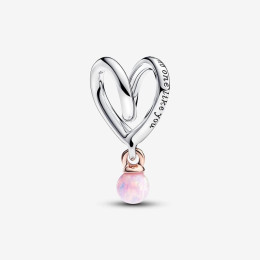 Le Charm Pandora moments cœur enveloppé bicolore Mum, en argent 925/1000, 783242C01