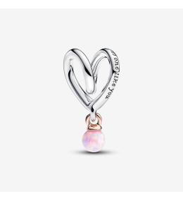 Le Charm Pandora moments cœur enveloppé bicolore Mum, en argent 925/1000, 783242C01
