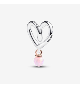 Charm Pandora moments cœur enveloppé bicolore Mum, en argent 925/1000, 783242C01