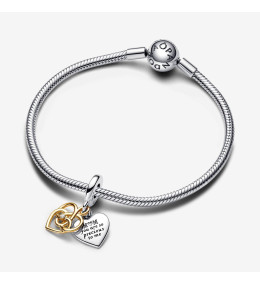 Le Charm Pandora moments double pendentif maman à graver avec diamants cultivés en laboratoire, en argent 925/1000, 763237C01
