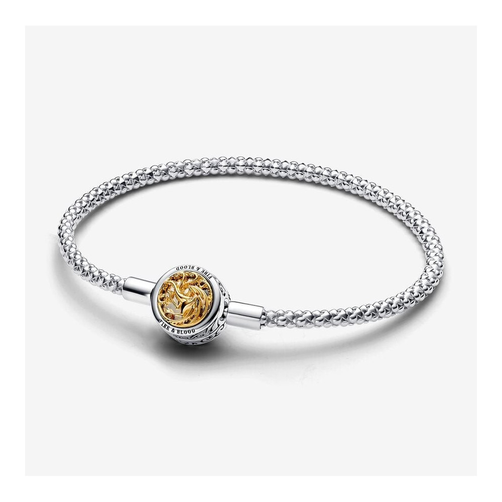 Bracelet Maille Cloutée Pandora Moments Game of Thrones Fermoir Emblème de la Maison, en argent 925/1000, 562964C00