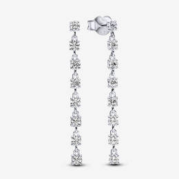 Boucles d'oreilles pendantes Pandora, 8 pierres étincelantes, en argent 925/1000, 293159C01