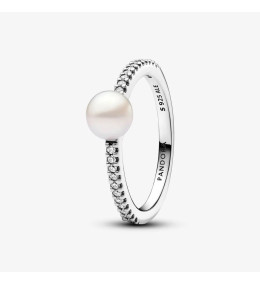 Bague Pandora, pavé et perle de culture d'eau douce, en argent 925/1000, 193158C01