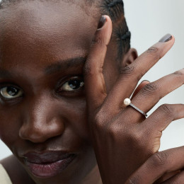 La Bague Pandora, pavé et perle de culture d'eau douce, en argent 925/1000, 193158C01