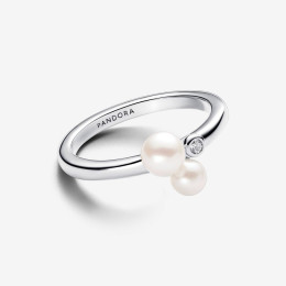 La Bague Pandora, perles de culture d'eau douce en duo, en argent 925/1000, 193147C01