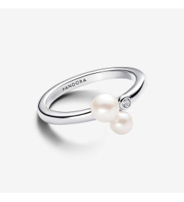 La Bague Pandora, perles de culture d'eau douce en duo, en argent 925/1000, 193147C01