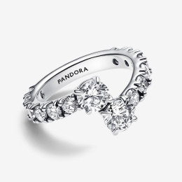 La Bague Pandora, scintillante superposée, en argent 925/1000, 193149C01