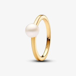 Bague Pandora, perle de culture d'eau douce, en métal doré or jaune 585/1000, 163157C01