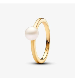 Bague Pandora, perle de culture d'eau douce, en métal doré or jaune 585/1000, 163157C01