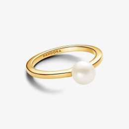La Bague Pandora, perle de culture d'eau douce, en métal doré or jaune 585/1000, 163157C01