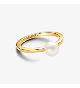 La Bague Pandora, perle de culture d'eau douce, en métal doré or jaune 585/1000, 163157C01