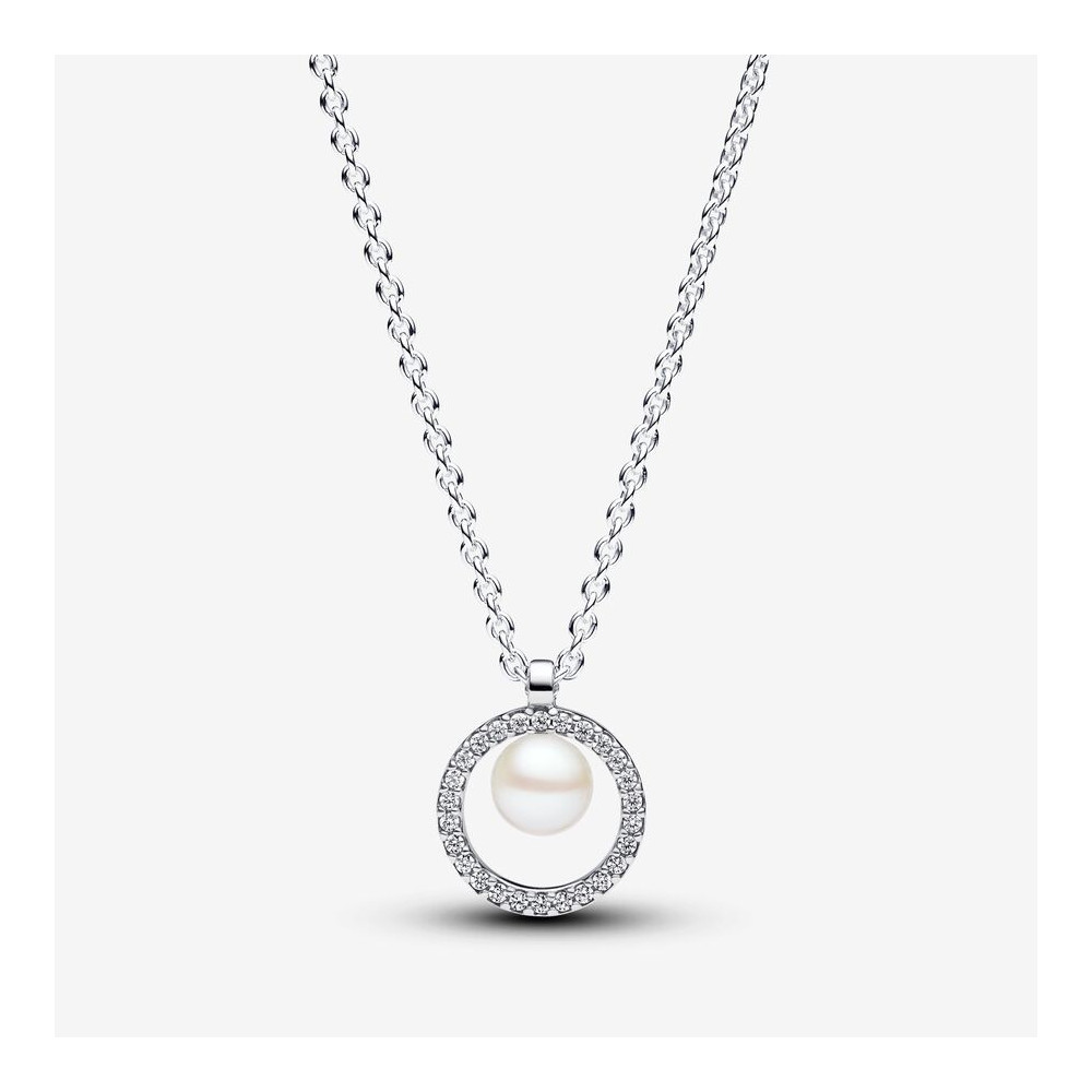 Collier Pandora Timeless, pavé avec perle de culture, en argent 925/1000, 393165C01-45