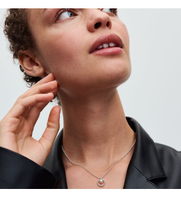 Le Collier Pandora Timeless, pavé avec perle de culture, en argent 925/1000, 393165C01-45
