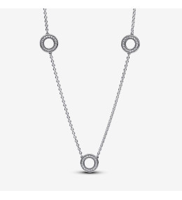 Collier Pandora Timeless, chaîne à cercles pavés, en argent 925/1000, 393162C01-50