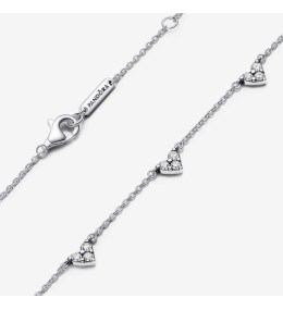 Le Collier Pandora Timeless, triple coeur étincelant, en argent 925/1000, 393160C01-45