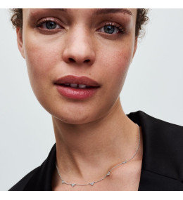 Le Collier Pandora Timeless, triple coeur étincelant, en argent 925/1000, 393160C01-45