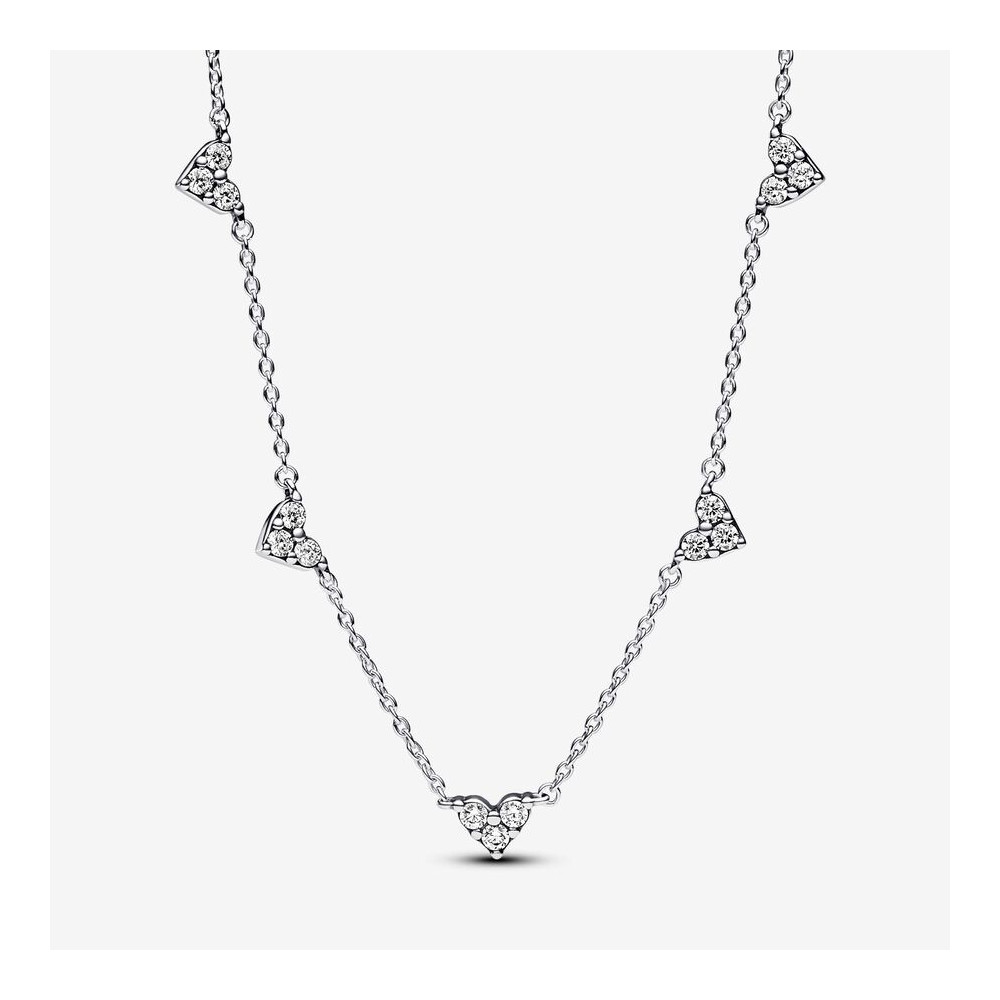 Collier Pandora Timeless, triple coeur étincelant, en argent 925/1000, 393160C01-45