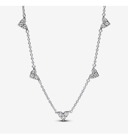 Collier Pandora Timeless, triple coeur étincelant, en argent 925/1000, 393160C01-45