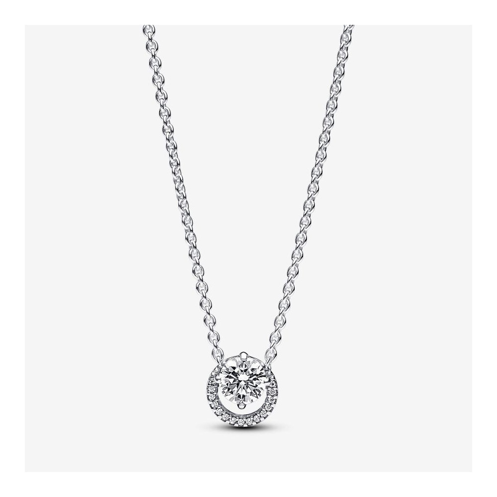Collier Pandora Timeless, halo rond étincelant, en argent 925/1000, 391174C01-45