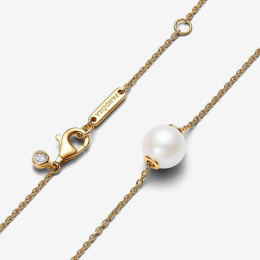 Le Collier Pandora, perle de culture d'eau douce, en doré or jaune 585/1000, 363167C01-45