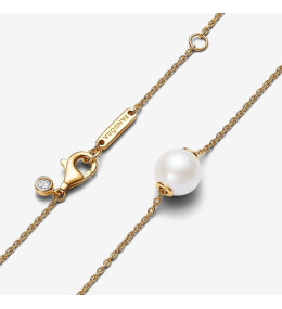 Le Collier Pandora, perle de culture d'eau douce, en doré or jaune 585/1000, 363167C01-45