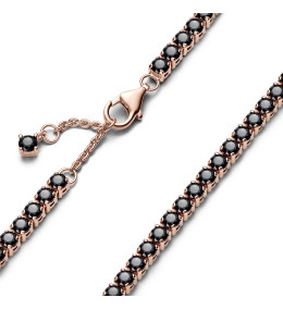 Le Bracelet Pandora, Tennis noir scintillant, en doré or rose 585/1000, 581469C02