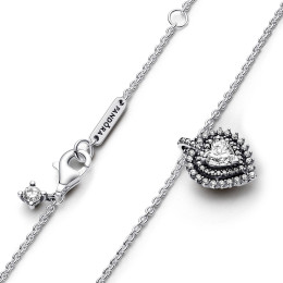 Le Collier pendentif Pandora Timeless, coeur halo scintillant, en argent 925/1000, 393099C01-45.
