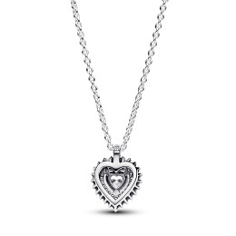 Le Collier pendentif Pandora Timeless, coeur halo scintillant, en argent 925/1000, 393099C01-45.