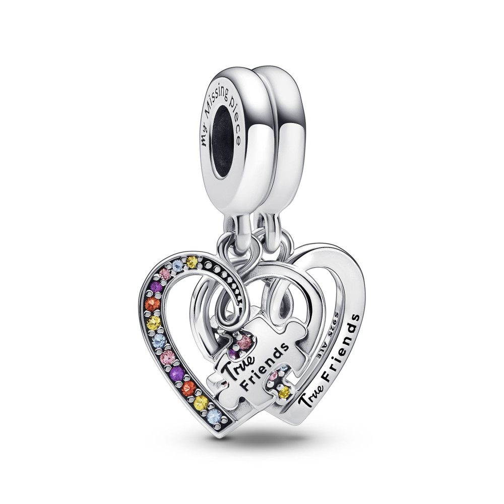Le Charm pendentif, Pandora moments, Pièces de puzzle et amis, en argent 925/1000 792239C01.