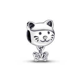 Le Charm pendentif, Pandora moments, chat et os, en argent 925/1000 792254C01.