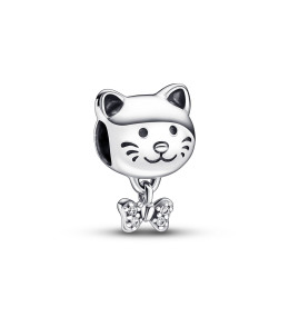 Le Charm pendentif, Pandora moments, chat et os, en argent 925/1000 792254C01.