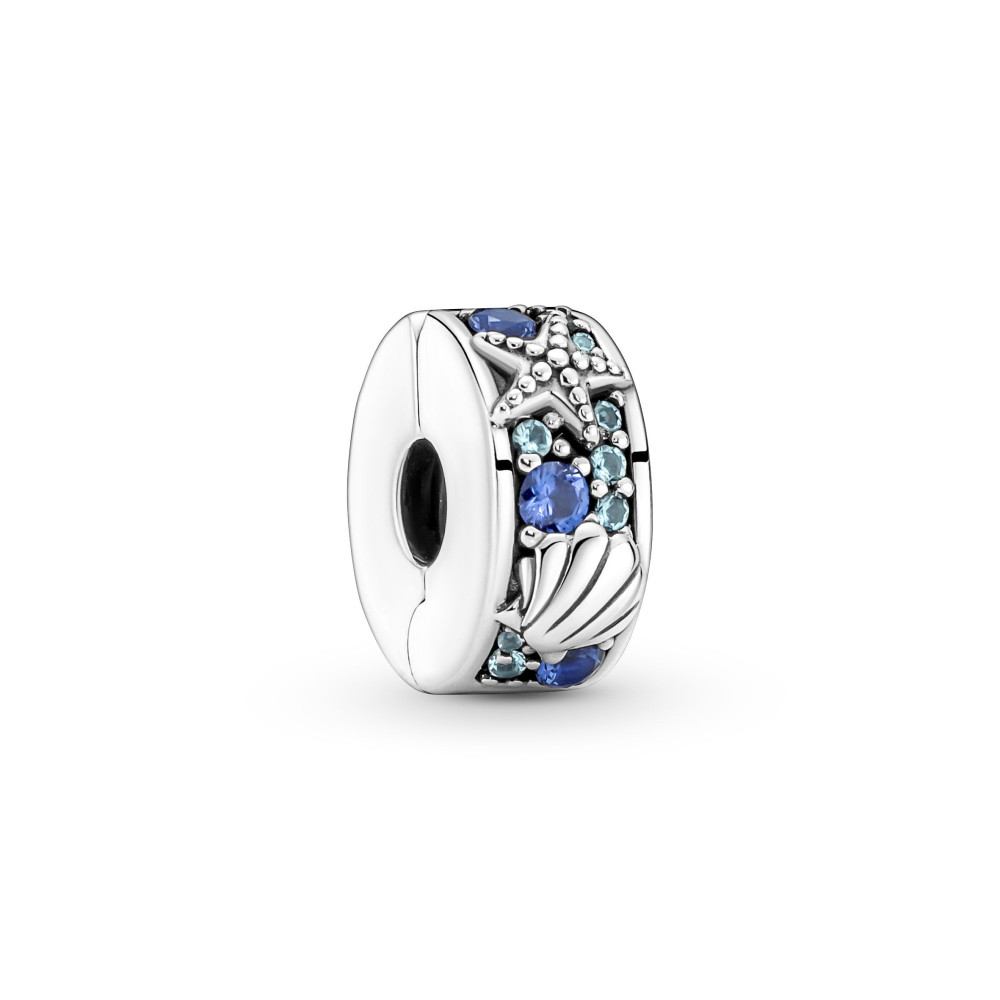 Le Charm clip Pandora moments, étoile de mer tropicale et coquillage, en argent 925/1000 791678C01.