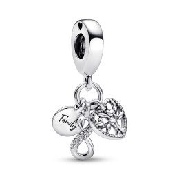 Le Charm pendentif triple, Pandora moments, infini et family, en argent 925/1000 792201C01.