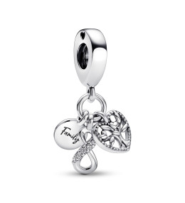 Le Charm pendentif triple, Pandora moments, infini et family, en argent 925/1000 792201C01.