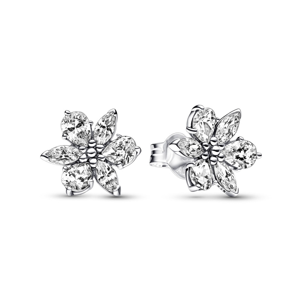 Les Boucles d'oreilles Pandora, herbier scintillantes, argent 925/1000, 292633C01.