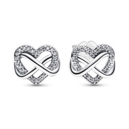 Les Boucles d'oreilles Pandora, coeurs infinis étincelants, argent 925/1000, 292667C01.
