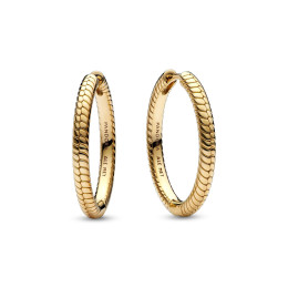 Les Boucles d'oreilles créoles, Pandora moments , doré or jaune 585/1000, 269532C00.