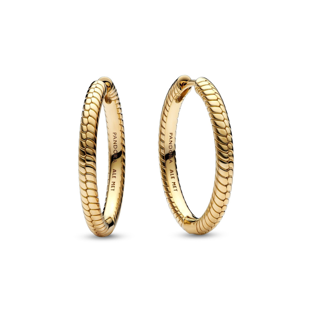 Les Boucles d'oreilles créoles, Pandora moments , doré or jaune 585/1000, 269532C00.