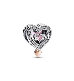 Le Charm Pandora pendentif, double coeur infini Bicolore, Argent 925/1000 et doré or rose 585/1000, 782641C01