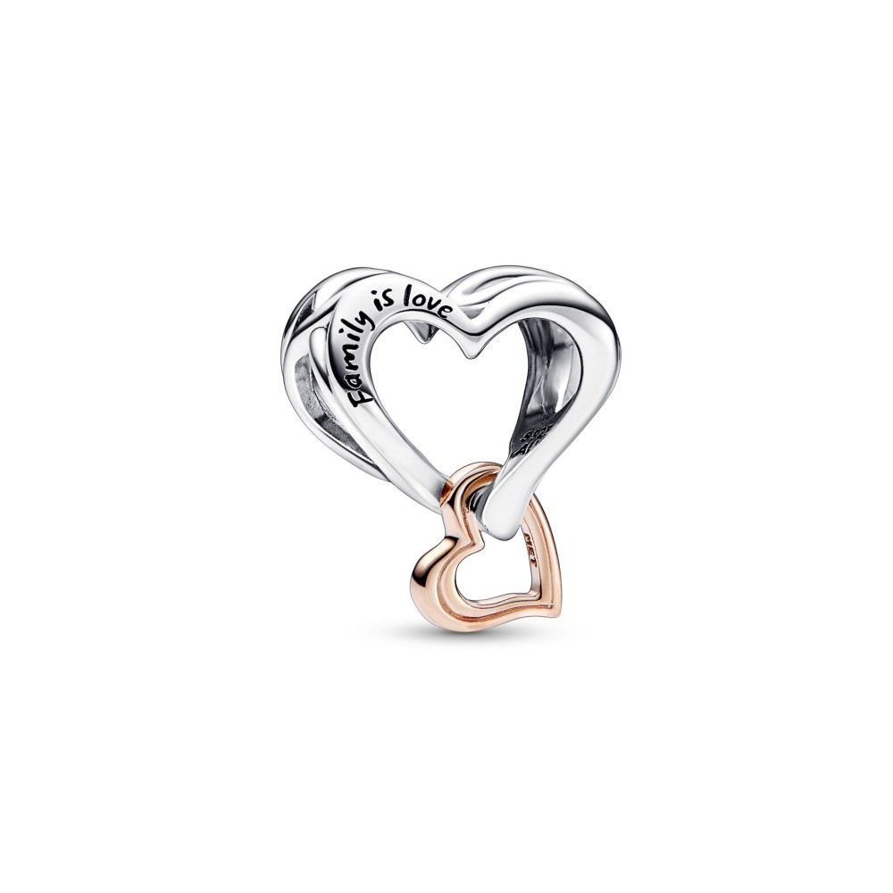 Le Charm Pandora, coeur infini ajouré Bicolore, Argent 925/1000 et doré or rose 585/1000, 782642C00