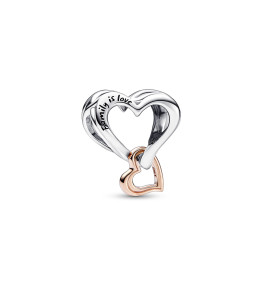 Le Charm Pandora, coeur infini ajouré Bicolore, Argent 925/1000 et doré or rose 585/1000, 782642C00
